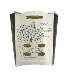 Картонена кутия за пържени картофки с капак за доставки  "Easy Eats"   8,5*7*12 см - 50 бр / 500 бр