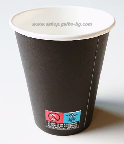 Картонена чаша 8 oz ф80 мм  (200 мл) BLACK  50 бр / 1000 бр