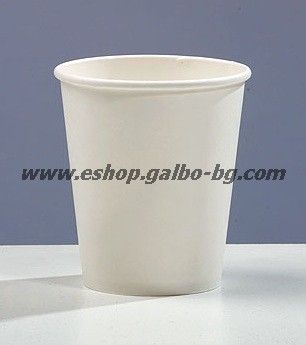 Бяла картонена чаша 7 oz (150 мл) диаметър 70 мм, 100 бр / 2000 бр 