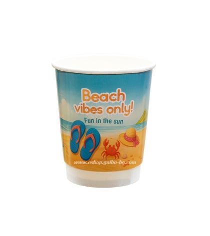 Картонена двустенна чаша 8 оз - 200 мл, SUMMER FLIP-FLOP - 25 бр/ 500 бр