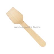 Опакована дървена квадратна лъжичка за сладолед 9,5 см С ВОСЪЧНО ПОКРИТИЕ  100 бр / 1000 бр