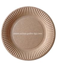 Крафт БИО  картонена чиния кръгла 23 см - 50 бр / 1000 бр