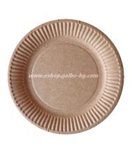 Крафт БИО  картонена чиния кръгла 18 см  за десерти и парче торта - 50 бр / 1000 бр