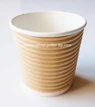 Картонена чаша 4 oz (80 мл) RIPPLE крафт, тристенна, 25 бр В ПРОМОЦИЯ / 1000 бр.
