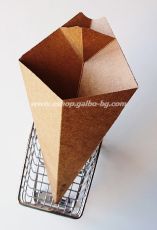 Картонен конус със сосиера КРАФТ  22,5*9,5*16,2 см, 50 бр / 1000 бр