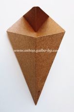 Картонен конус със сосиера КРАФТ  22,5*9,5*16,2 см, 50 бр / 1000 бр