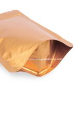 Дойпак златен матов плик с цип и вентил 130*70*225 мм , 50 бр / 2000 бр