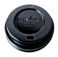 Биоразградим черен капак PLA 80 мм за био картонена чаша 8 oz В ПРОМОЦИЯ   - 100 бр./ 1000 бр