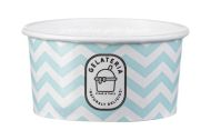 Картонена чаша за сладолед с печат за 2 топки сладолед  ZIG ZAG СИНЯ  5 оз/150 мл,  50 бр / 1000 бр