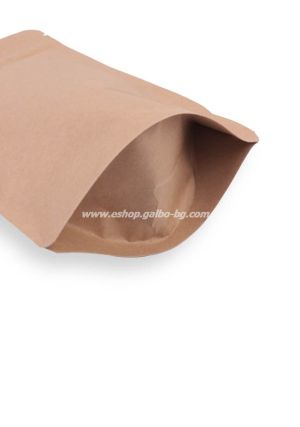 Дойпак крафт плик за ядки с цип 160/80/270 мм 75, 100 бр / 1000 бр  КОД 2009