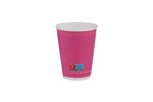 Картонена чаша 8 oz (200 мл) рипъл ЦВЕТНА МИКС , тристенна, 25 бр / 500 бр.