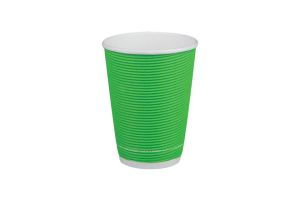 Картонена чаша 14 oz (350 мл) рипъл ЦВЕТНА МИКС, тристенна, 25 бр / 500 бр