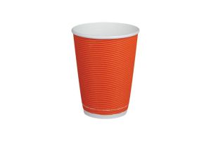 Картонена чаша 14 oz (350 мл) рипъл ЦВЕТНА МИКС, тристенна, 25 бр / 500 бр