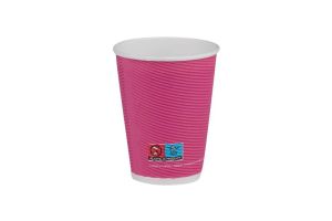 Картонена чаша 14 oz (350 мл) рипъл ЦВЕТНА МИКС, тристенна, 25 бр / 500 бр