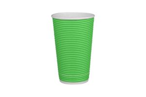 Картонена чаша 16 oz (400 мл) рипъл ЦВЕТНА МИКС, тристенна, 25 бр / 500 бр