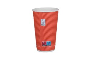 Картонена чаша 16 oz (400 мл) рипъл ЦВЕТНА МИКС, тристенна, 25 бр / 500 бр