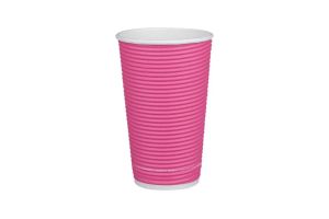 Картонена чаша 16 oz (400 мл) рипъл ЦВЕТНА МИКС, тристенна, 25 бр / 500 бр