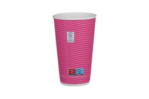 Картонена чаша 16 oz (400 мл) рипъл ЦВЕТНА МИКС, тристенна, 25 бр / 500 бр