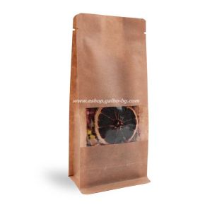 Кафяв плик тип кутия, с прозорец  БЕЗ ЦИП   100*70*250 мм, 25 бр / 1000 бр КОД 2093