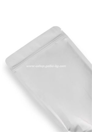 Дойпак бял плик за чай и ядки с тесен прозорец и цип 160/90/270 мм 75, 100 бр / 1000 бр  КОД 2056
