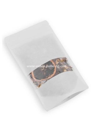 Дойпак бял плик за чай и ядки с тесен прозорец и цип 200/100/300 мм 180, 100 бр / 1000 бр КОД 2087