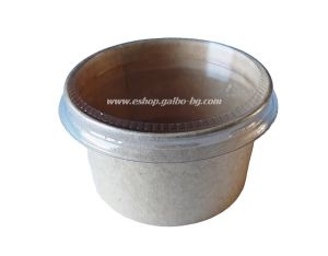 Картонена крафт сосиера 90 мл (3 oz)  с капак 100 бр