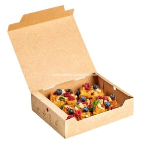 Картонена кутия за палачинки и гофрети GAIA LINE - PLASTIC FREE, 220x180x55 мм,  25 бр / 350 бр.