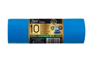 Чувал за смет и битови отпадъци 52*75 см, СИН ,  45 Л, 15 микрона 10 бр.