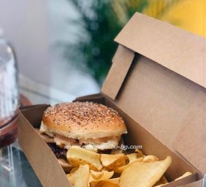 Картонена крафт кутия за клуб сандвич ,  24,5*13*5,5 см,  25 бр / 400 бр