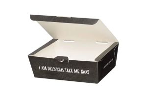 Картонена кутия за храна за бургери и скара "Take me Away"  2400 мл - 25 бр / 200 бр