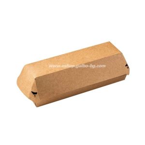 Крафт картонена кутия за хот дог, 100 бр / 400 бр.