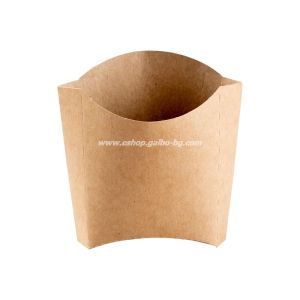 Картонена кутия за пържени картофки КАФЯВА  7,5*6*9,5 см  50 бр / 1500 бр    В ПРОМОЦИЯ