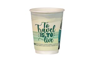 Картонена двустенна чаша 12 оз - Ø90 мм - 350 мл, VAN DESIGN -  25 бр / 500 бр  В ПРОМОЦИЯ