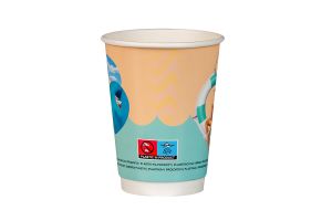 Картонена двустенна чаша 12 оз - Ø90 мм  - 350 мл, ENJOY SUMMER DESIGN -  25 бр / 500 бр  В ПРОМОЦИЯ