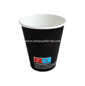 Картонена чаша 6 oz (150 мл) ЧЕРНА Ф70 ММ  50 бр / 1000 бр