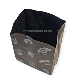 Хартиен плик за закуски BAKERY 12,5/8,5/21 см черен маслоустойчив  - 1000 бр