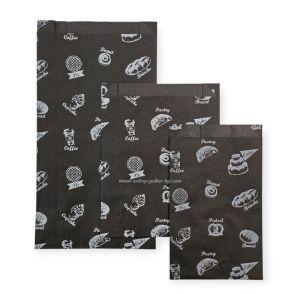 Хартиен плик за закуски BAKERY 16/5/31 см черен маслоустойчив  - 1000 бр