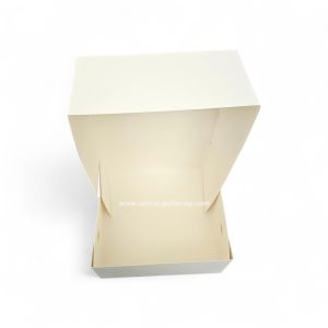 Картонена кутия за  торта БЯЛА  ВИСОКА   25*25*12 см  - 25 бр / 75 бр..