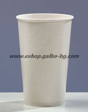 Бяла картонена чаша 16 oz (400 мл)  - ДЕБЕЛ КАРТОН - 50 бр / 1000 бр (350 гр/м2)