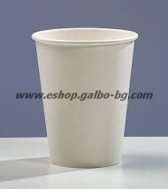 Бяла картонена чаша 14 oz - ДЕБЕЛ КАРТОН - 50 бр / 1000 бр (350 мл, 350 гр/м2)