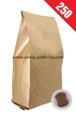 Плик за кафе с вентил без цип  250 гр, 25 бр  В ЛИКВИДАЦИЯ