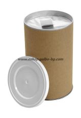 Цилиндрична картонена кутия 400 мл, размер 73х120 мм, крафт