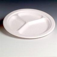 100% биоразградима картонена чиния кръгла 23 см с три деления - 50 бр/1000 бр В ПРОМОЦИЯ 