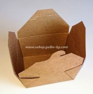 Картонена крафт кутия за храна 1300 мл,15/12/6,5 см - 60/240 бр