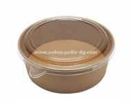 Кафява картонена купа  1100 мл, с РЕТ капак ф187 мм -  50 бр / 200 бр  В ПРОМОЦИЯ